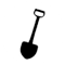 A shovel is shown in the shape of a circle.