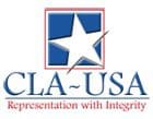 A blue and white logo with the words ucla-usa in red.