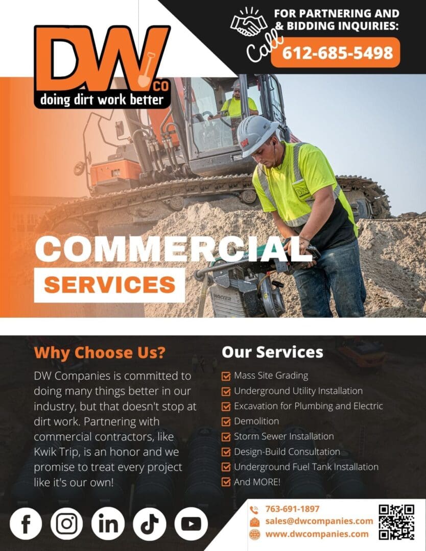 A flyer with an image of a construction worker.