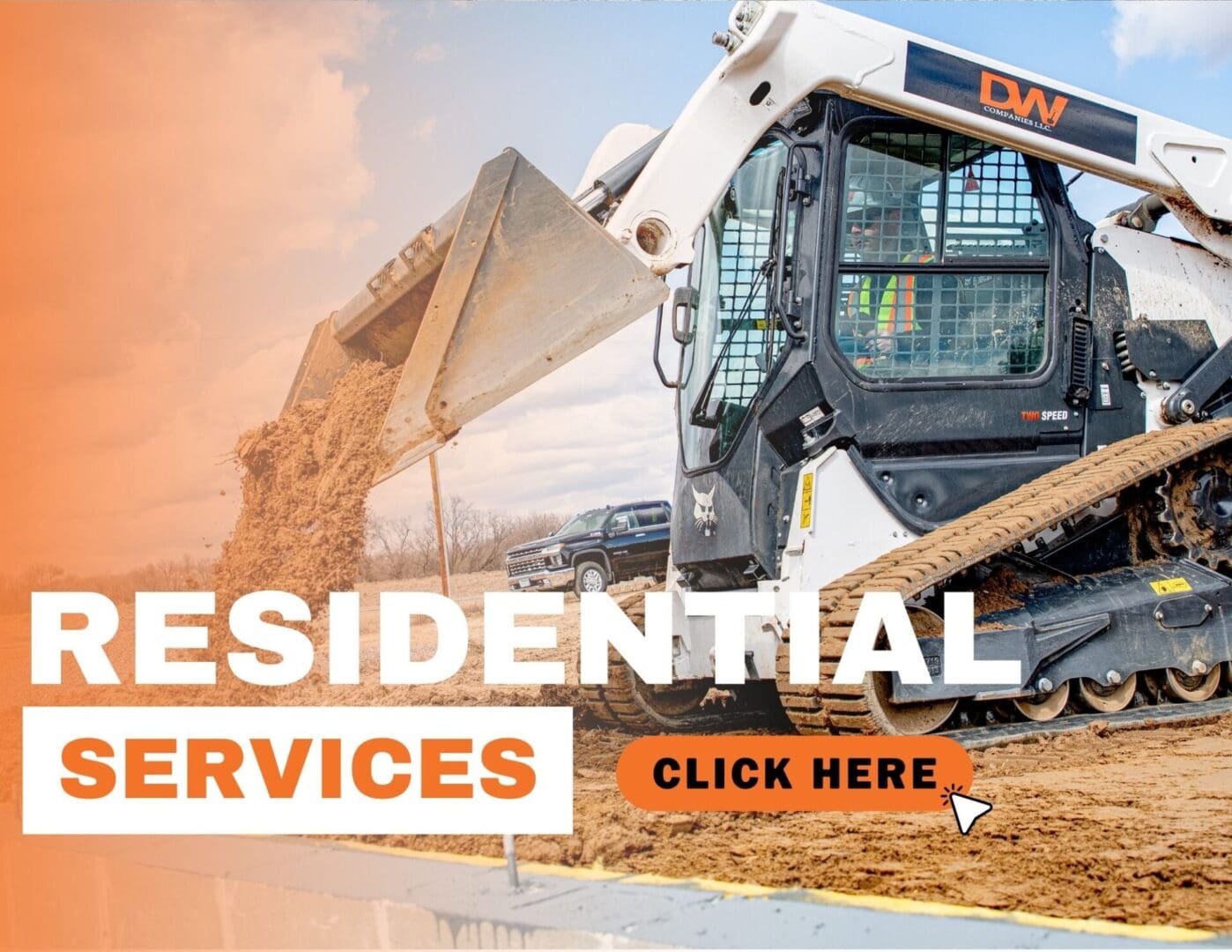 A picture of a construction site with the words " residential services " on it.