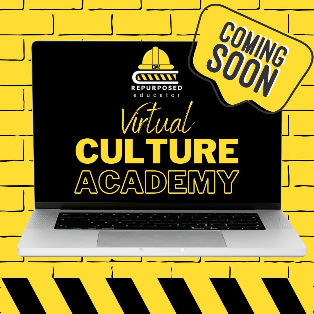 A laptop with the words virtual culture academy coming soon.